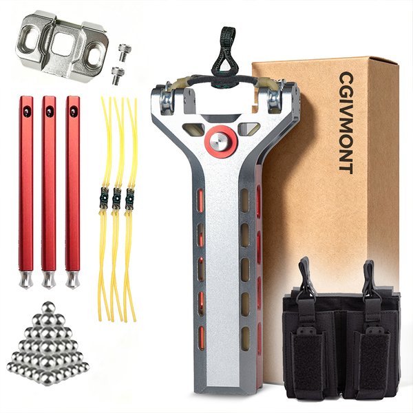 G5+ Professional Aluminum Reloading Sling Shot for Adult,Metal Reloadable Hunting Slingshot with Magazine Clip