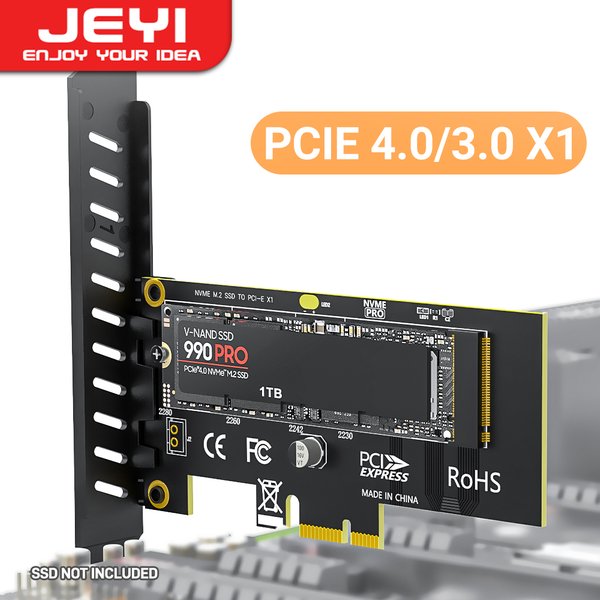 Jeyi m.2 nvme ssd zu pcie 4,0x1 Adapter karte, ssd pcie x1 Erweiterungs karte für Desktop-PC, pci-e gen4 16gbps volle Geschwindigkeit sk1