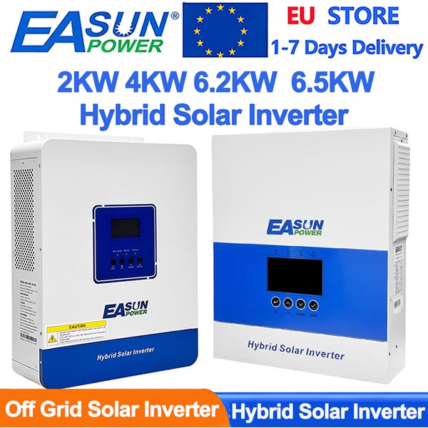 Onduleur solaire hybride EASUN POWER 6.5KW 4KW 2KW 48V 24V 12V 220VAC avec contrôleur solaire MPPT 120A intégré, onduleur hors réseau à onde sinusoïdale pure avec WIFI