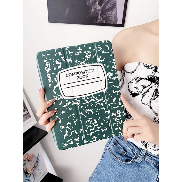 Magnetische Buchstaben-Grafikhülle kompatibel mit iPad 9./8./7. 10,2 Zoll, mit Stifthalter, für iPad Air4/5 Cover
