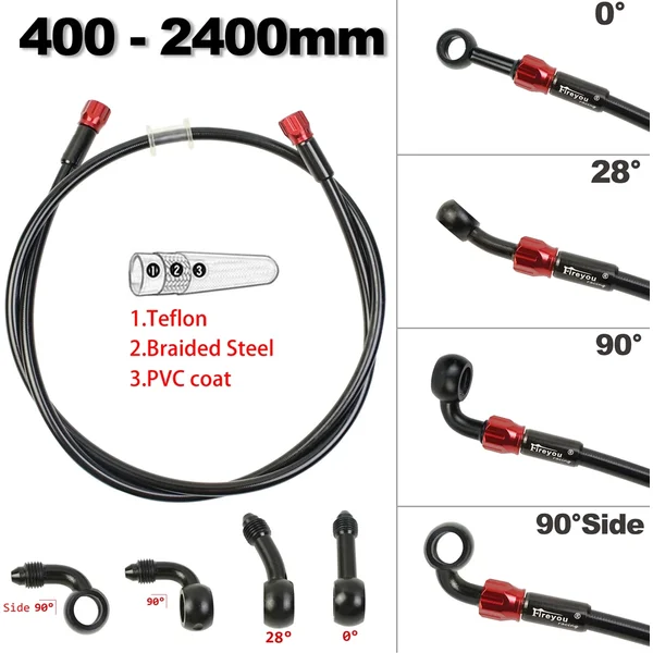 Motorrad Bremsschlauch Dirt Bike Geflochtener Stahl Hydraulisch Verstärken Bremsleitung Kupplung Ölrohr Rohr Universal Roller AN3 ATV Moto