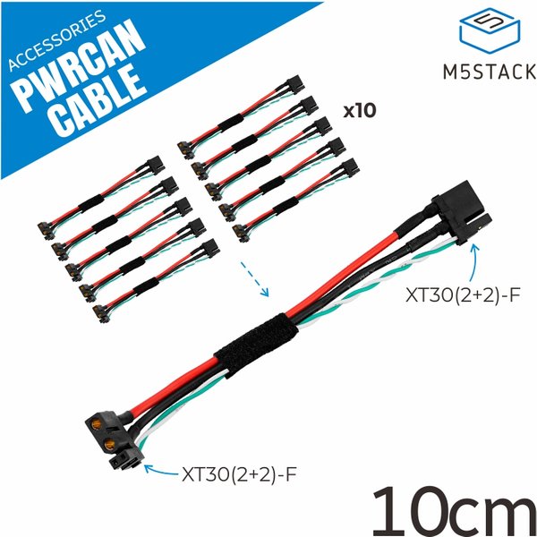 M5Stack Offizielles PwrCAN-Kabel für Modul – 10 cm (10 Stück) – 50 cm (2 Stück)