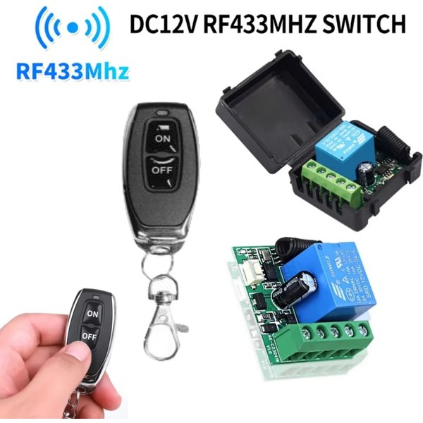 Drahtlose RF 433Mhz Licht Schalter Modul DC 12V 1CH 10A Relais Empfänger AUF OFF Fernbedienung Sender für Gagate Türschloss DIY