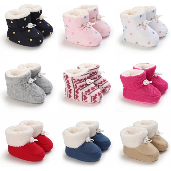 Bottines d'hiver en coton pour nouveau-né de 0 à 18 mois, semelle antidérapante, pour garçons et filles, premiers pas, chaussures chaudes en polaire, bottes de neige