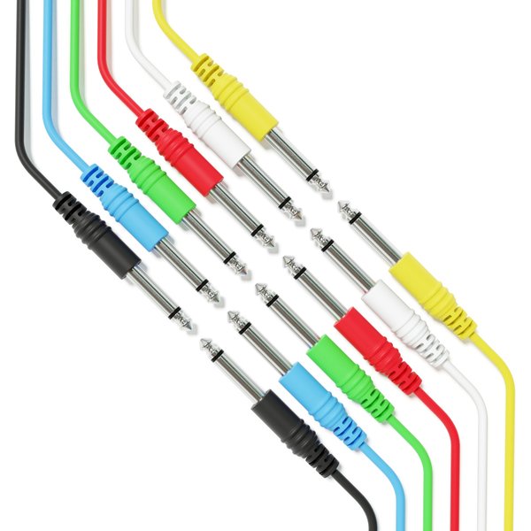 ExcelValley - Pack multicolores - Câble de guitare mono - Câble de raccordement TS 6,35 mm 1/4''