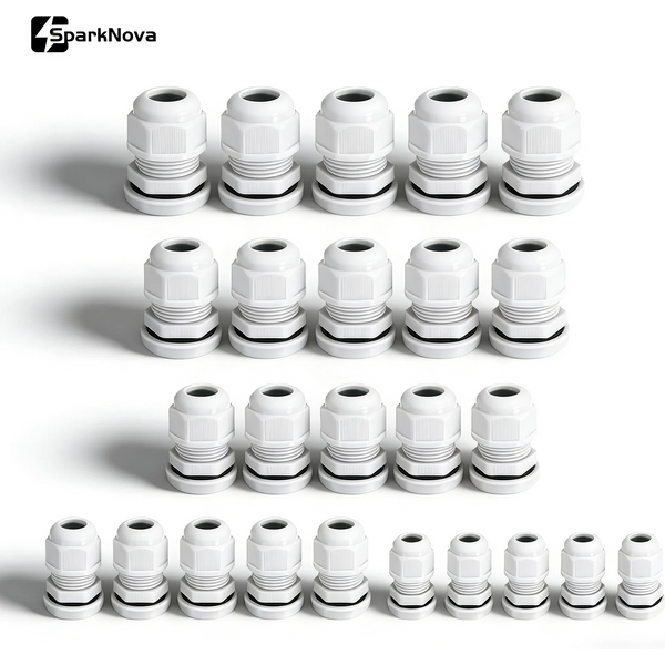 5/10Pcs Waterproof Cable Gland Nylon IP68 PG7 PG9 PG11 PG13.5 PG16 For 3-14mm Cable Wire Lock Nut Connector Joint White