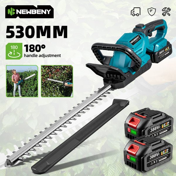 NEWBENY 530 mm elektrischer Heckenschere 180 ° Einstellwinkel Rasenmäher Heckenschere Garten Elektrowerkzeug für Makita 18V Akku Pin