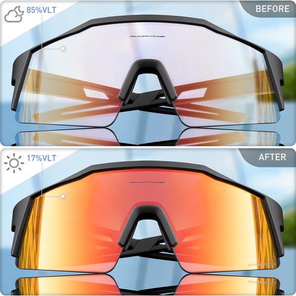 Kapvoe rouge photochromique cyclisme lunettes de soleil hommes UV400 extérieur vélo lunettes de soleil bleu lunettes nouveau Cycl montagne lunettes lunettes