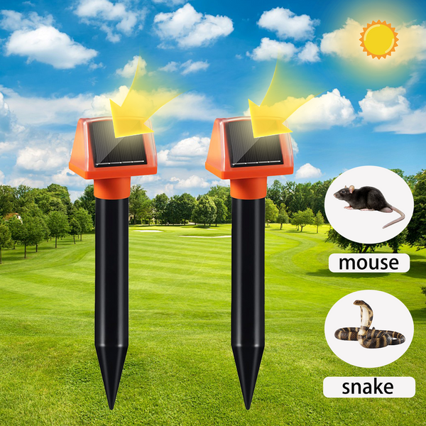 Répulsif à ultrasons pour rongeurs, Beyrepulsif pour souris dévoilé, extérieur, énergie solaire, développement à deux panneaux, flash LED, répulsif pour serpent