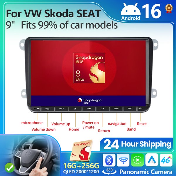 Android 2Din Autoradio für Volkswagen Golf 5 6 Polo Passat B6 B7 CC Skoda Jetta Universal Multimedia Carplay Wifi GPS Navigation