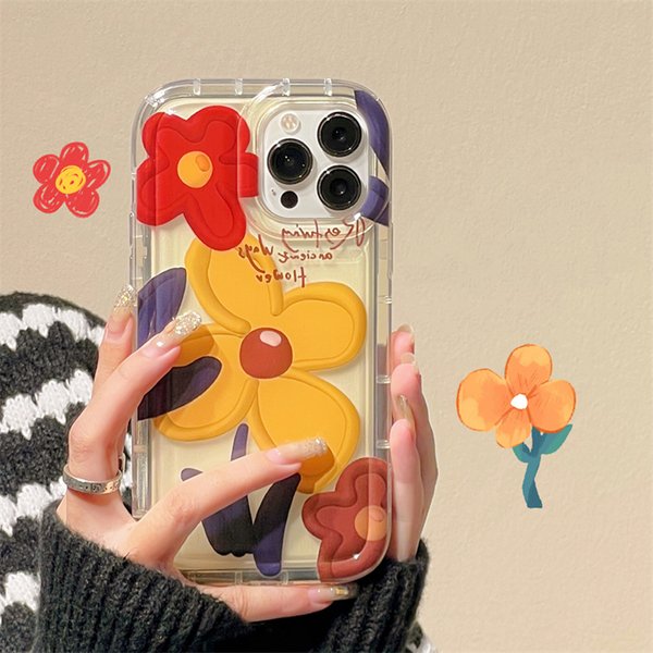 Flower Silicon Phone Case For iPhone 13 15 11 14 12 Pro Max XR 14promax 13promax 15promax Soft TPU Funda Transparent Back Cover