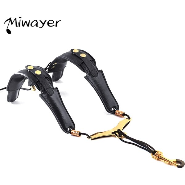 Miwayer Saxophone Strap Leather Adjustable Saxophone Shoulder Strap Saxophone Lanyard Musical Instrument Accessories