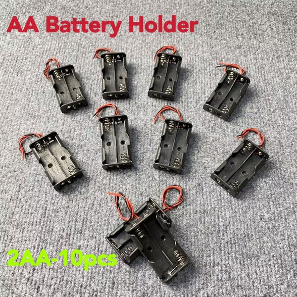 5-10PCS AA Power Batterie Lagerung Fall Halter Lagerung Box Multi Zweck DIY AA Batterie Halter LR6 Container mit Blei Kabel