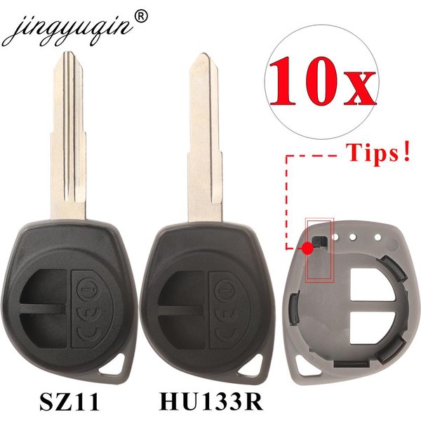 Jingyuqin 10 pièces 2 boutons coque de clé de voiture pour Suzuki Vitara Jimny Swift s-cross SX4 Alivio Dzire Ertiga boîtier de porte-clés nouveau