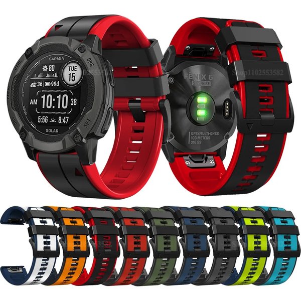Quick Release 26mm Silicone Watch Band For Garmin Instinct 2X Solar Strap Fenix 6X Pro 5X Plus 7X Watchband Bracelet Accessories