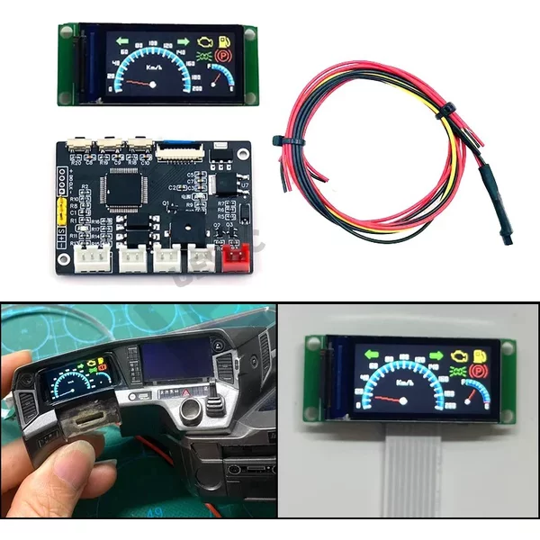 Modell-Simulations-Elektronikdisplay für 1/10 RC Crawler Auto Traxxas Trx4 Defender TRX6 Axial Scx10 III YIKONG 4083 DIY