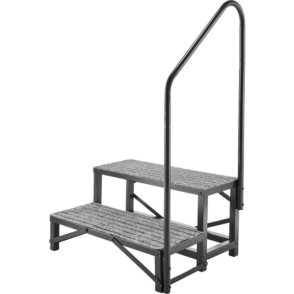 SucceBuy 660 lbs RV-Treppe mit Handlauf, Outdoor-Wohnmobil-Treppe mit rutschfester Matte für Senioren und Haustiere, für Whirlpool, Wohnmobil, Mobilheim