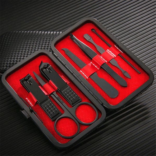 Edelstahl Maniküre Pediküre Kit profession elle Nagel Fußpflege 7/10/12/15/18 stücke schwarz Nagel Clipper Set
