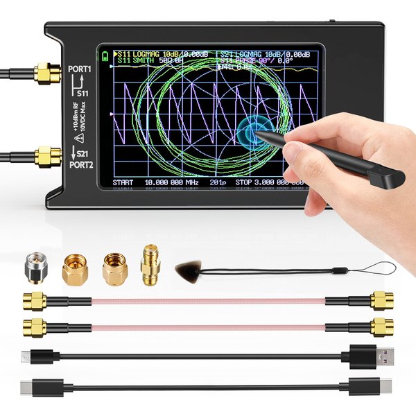 2022 Neuer aktualisierter NanoVNA-H4 4-Zoll-Vektornetzwerkanalysator 10k-1,5GHz HF VHF UHF Antennenanalysator Version 4.3 mit SD-Kartensteckplatz