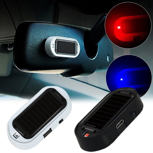 Fausse lumière de sécurité LED à énergie solaire pour voiture, simulation d'alarme factice, avertissement sans fil, lampe d'avertissement antivol, lampe d'imitation clignotante