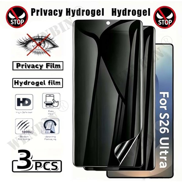 Film Hydrogel de confidentialité, 3 pièces, pour Samsung S26 S25 S24 Ultra FE Plus A57 A37 A27 A17, protecteur d'écran