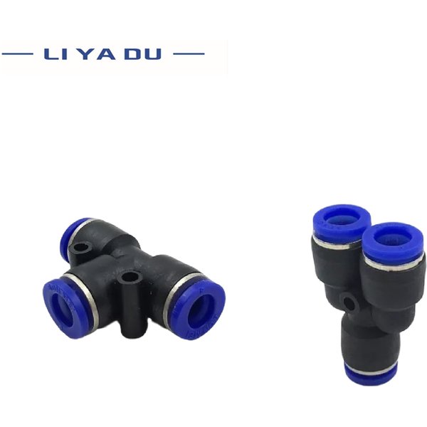Connecteur de Tuyau Pneumatique à 3 Voies, Raccords à Dégagement Rapide, Série PY PE T en Forme de T 4 6 8 10 12 16mm, 1/5/10 Pièces