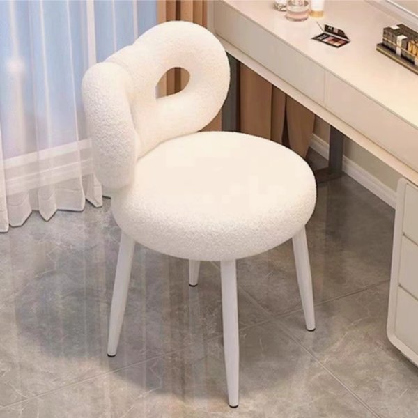 Fauteuil de salon, chaise ergonomique avec coussin en forme d'arc, dossier incurvé sans accoudoirs, pour salon, chambre à coucher, bureau