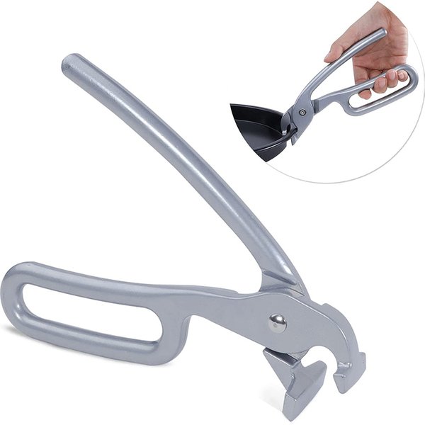 LMETJMA Pizza Pan Greifer Aluminiumguss Verbrühungsschutz Backform Greifer Schüssel Topf Platte Pizza Ofen Zange Greifer Klemme Clip JT144