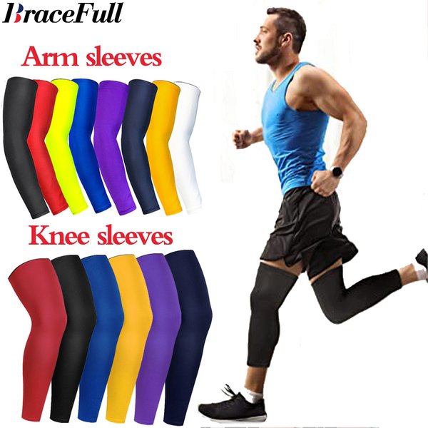 1 Stück Sport-Kompressionsmanschette für den Arm, Knieschoner für Herren, Basketball-Kniebandage, elastischer Knieschutz, Armwärmer, Schutzausrüstung, Unterstützung