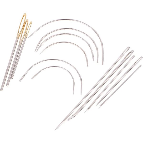Kit d'aiguilles à coudre à la main pour la maison, 14 paquets, pour tissus d'ameublement, meubles, tapis, artisanat du cuir, réparation, outils de couture (14 pièces/ensemble)
