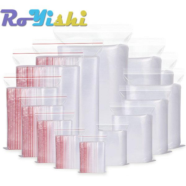100 Stück/Packung 5-12 Draht selbst dichtend durchsichtiger Kunststoff Poly wieder versch ließbare Druck verschluss beutel Lebensmittel lagerung frische Verpackung wieder versch ließbar Multi-Größe