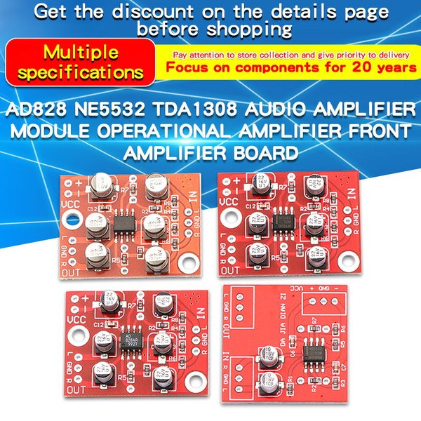 1PCS AD828 NE5532 TDA1308 Audio Verstärker Modul Op Amp Pre-Verstärker Bord