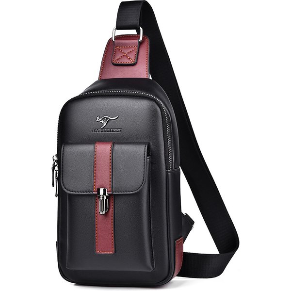 Brand Men's Leather Chest Bag Shoulder Bag Multi-function Cross Body Waterproof Travel Messenger Pack Handbag For Male Female