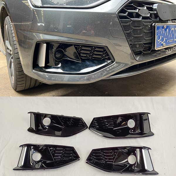 A4 Waben Nebelscheinwerfer Abdeckung Nebelscheinwerfer Grill für Audi A4 Standard Stoßstange 2020-2022 Auto Styling Zubehör