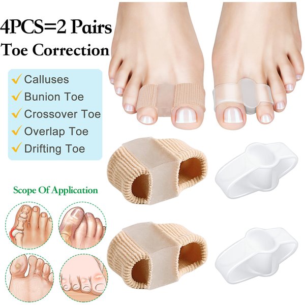 2 Paar Zehenspreizer Hallux Valgus Bunion Corrector Orthesen Füße Knochen Daumenversteller Korrektur Pediküre Fußglätter