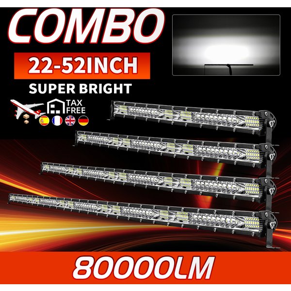 CO LICHT 52 zoll Super Slim LED Licht Bar Einreihige Combo Strahl Barra Led 60000LM Für SUV 4X4 Offroad LED Arbeit Licht 12V 24V