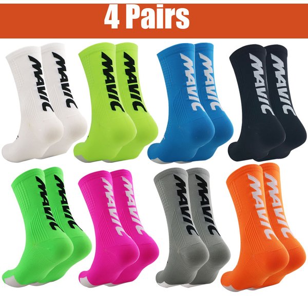 4 paires/ensemble chaussettes de cyclisme chaussettes de sport respirantes femmes hommes chaussettes de course basket-ball Football chaussettes professionnelles randonnée vélo