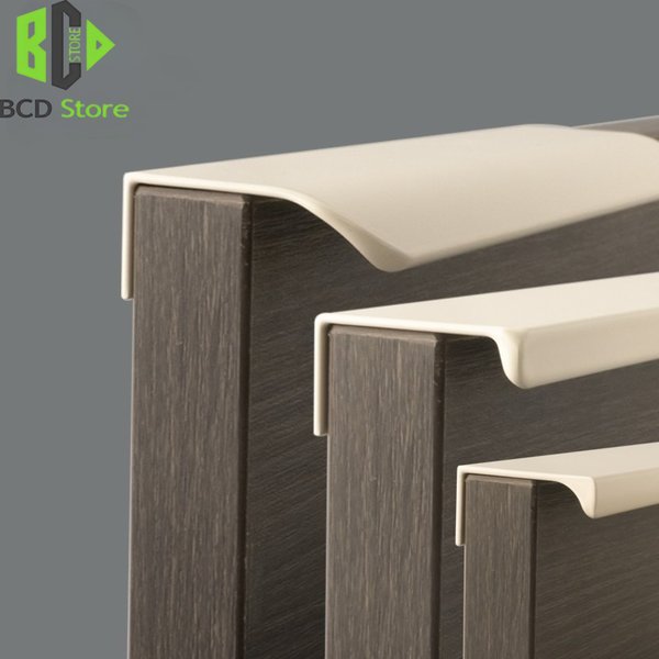 BCD-Minimalistische Kleiderschrank, Küchenschrank, unsichtbare Kantenanleimgriffe, Griffe, Khaki, Beige, Bogen, Schublade, Möbelbeschläge, Griffe