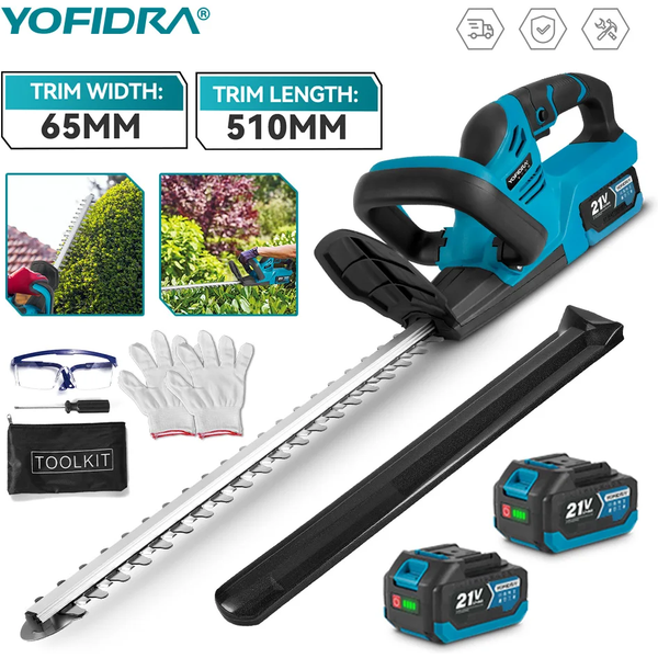 YOFIDRA 2000W Elektrische Heckenschere 15000 U/min Rasenmäher Garten-Landschaftspflege Heckenschneider Trimmer-Werkzeug für Makita Akku