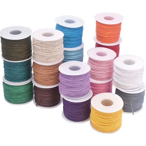 24-70m 1mm Waxed Cotton Cord For Beading Craft DIY Bracelet Necklace Braided String Thread Jewelry Findings Making HK042