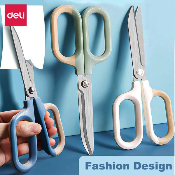 Deli Stationery Scissors Stainless Steel Macaron Color for School Adults Household Office Tailor's Scrapbook Paper Craft Scissor