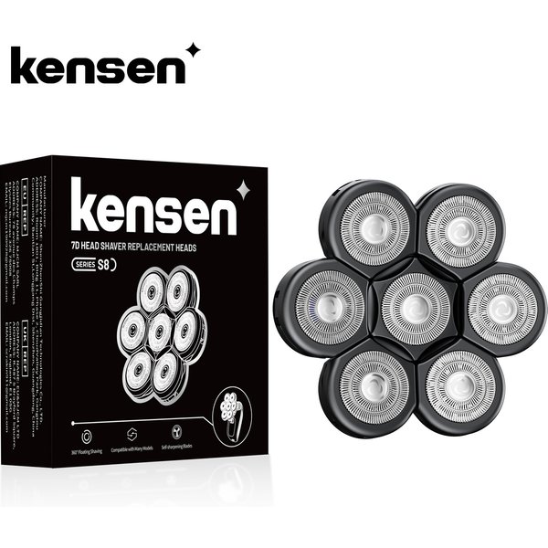 Kensen tête de rasoir remplacement tête de rasoir flottant lavable électrique 7D rasoirs barbe pratique tondeuses à cheveux Kit lames de coupe