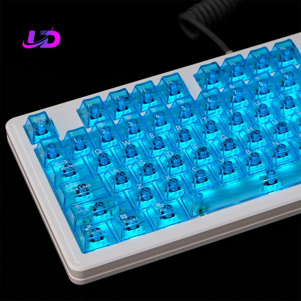 132 Tasten, blau, transparente Tastenkappen, Cherry Profile PC-Tastenkappen, hintergrundbeleuchtete RGB-Tastenkappe für mechanische Tastaturen mit Cherry Mx-Schaltern