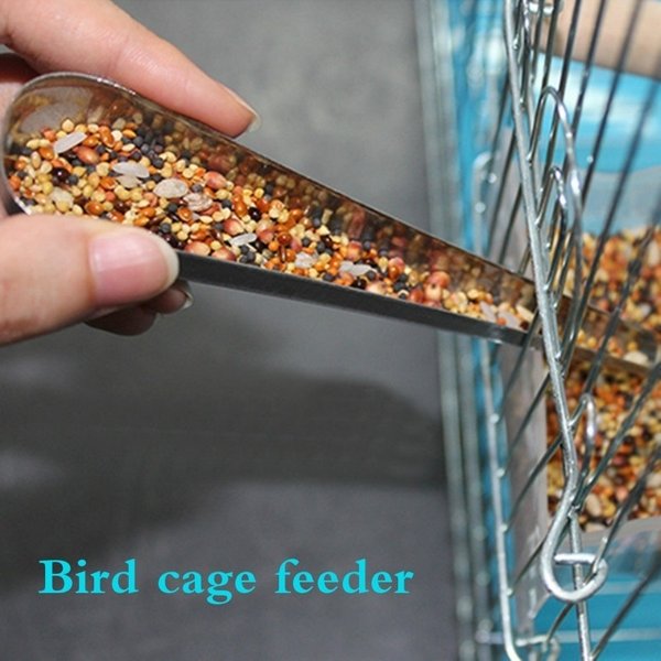 1 stücke Vogel Käfig Edelstahl Feeder Fütterung Versorgung Papagei Taube Vogel Zubehör Vogel Futter Behälter Kolibri Feeder