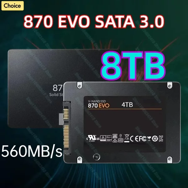 Disque SSD interne SATA3 2,5 pouces High Speed Original 870EVO 1 To 2 To 4 To pour ordinateur portable et ordinateur de bureau