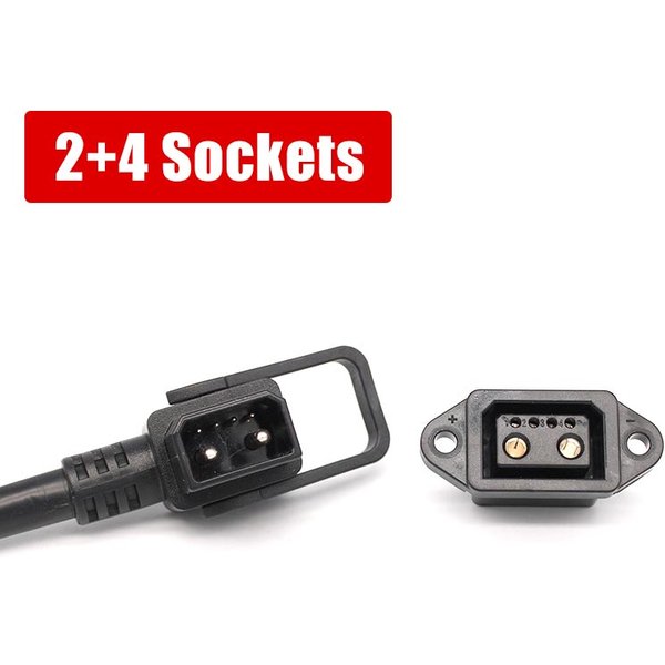 Connecteur de batterie au Lithium pour vélo électrique, prise de charge haute puissance, 2 + 4 broches femelle pour véhicule électrique, prise 6 broches avec cordon d'alimentation