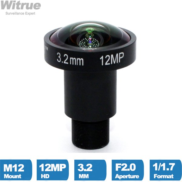 HD 4k Objektiv 3,2mm 12Megapixel M12 Objektiv halterung 1/1,7 Zoll F2.0 für imx226 IP CCTV-Kamera oder Action-Kameras