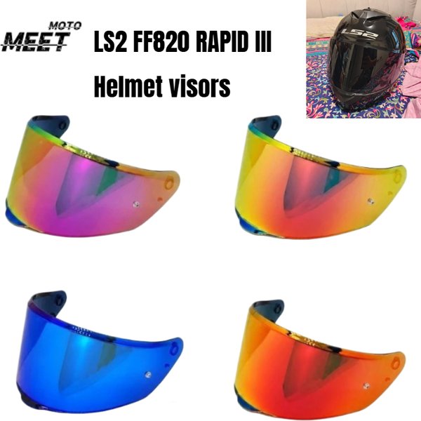 Motorradhelm-Visier für LS2 FF820 RAPID III Helm, Spoiler, Schwarz, Farbwechselndes Sonnenschutz-Visier