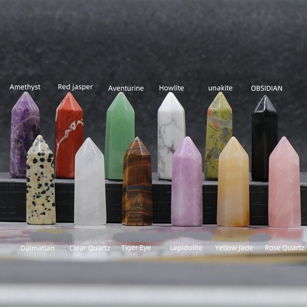 Pierre de guérison en Quartz Rose, pointe de Quartz naturel, améthyste, prisme Hexagonal, pyramide de minerai d'énergie, décoration de la maison, 1 pièce