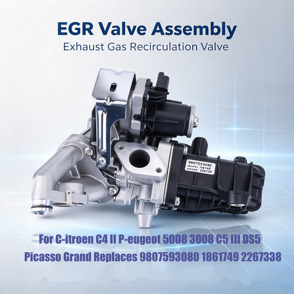 EGR-Ventilbaugruppe Abgasrückführung Kompatibel für Citroën C4 II Peugeot 5008 3008 C5 III DS5 Picasso Grand Ersetzt 9807593080 1861749 2267338